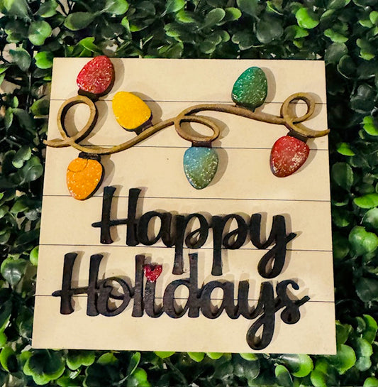 Leaning Frame Insert 4.25" Happy Holidays - STV
