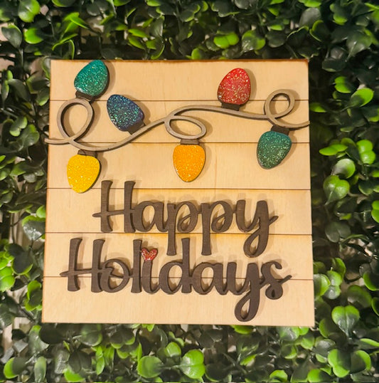 Leaning Frame Insert 4.25" Happy Holidays - STV