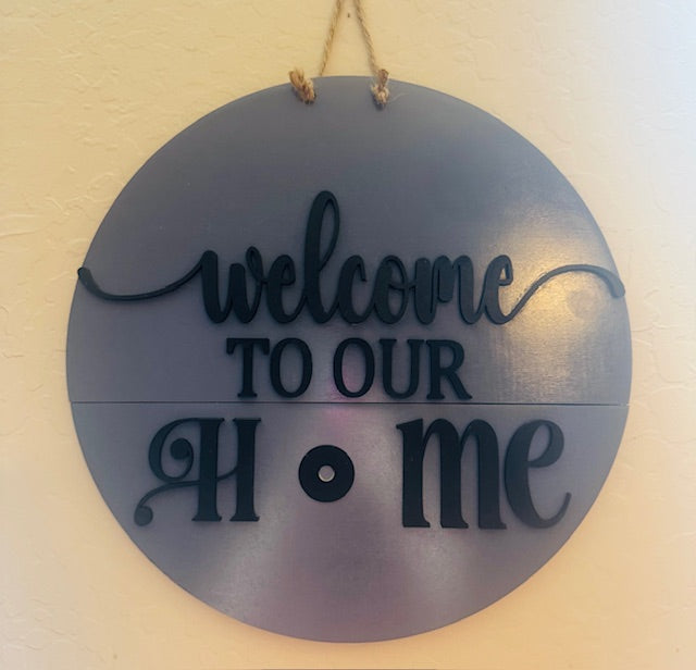 Interchangeable Magnetic (Welcome To Our Home) Sign Base (Use 3"R Inserts) - STV