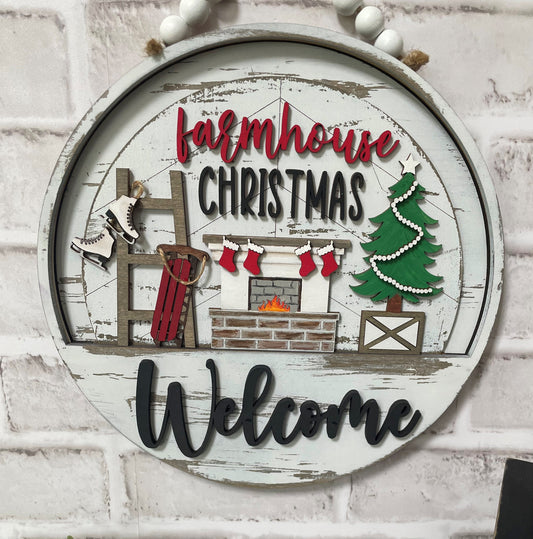 Interchangeable Insert - Farm House Christmas- (10.5") - STV