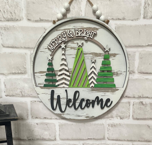 Interchangeable Insert - Merry & Bright Trees - (10.5") - STV