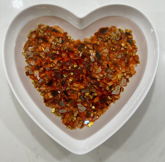 Heart Candy Dish Red Glass - Janine's Resin Creations
