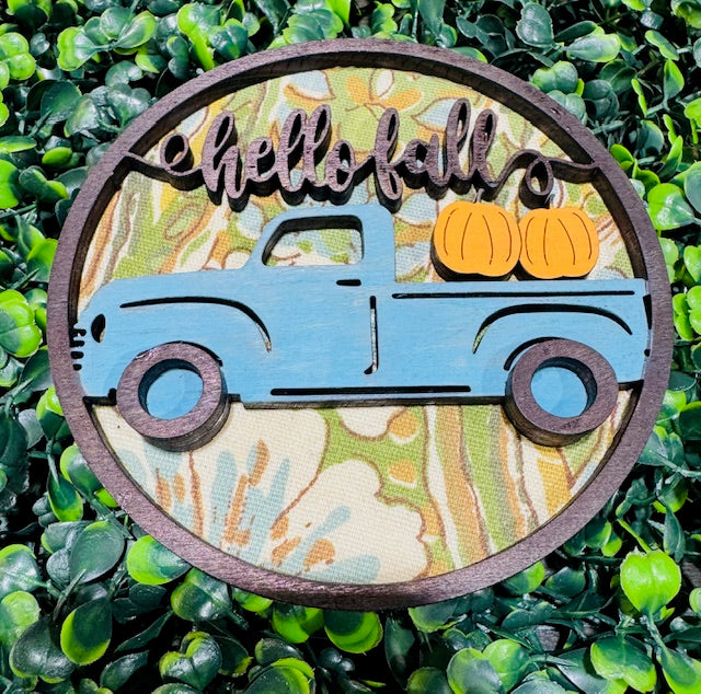 Magnetic Insert - Hello Fall Blue Truck - STV