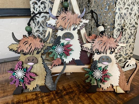 Highland Cow Ornament- STV