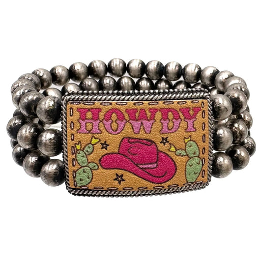 Howdy Leather and Navajo Stack Bracelet