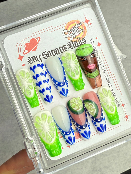 Lime Bratz Felicia- 10:EXTRALARGE -Long Coffin- Savage Classicfied