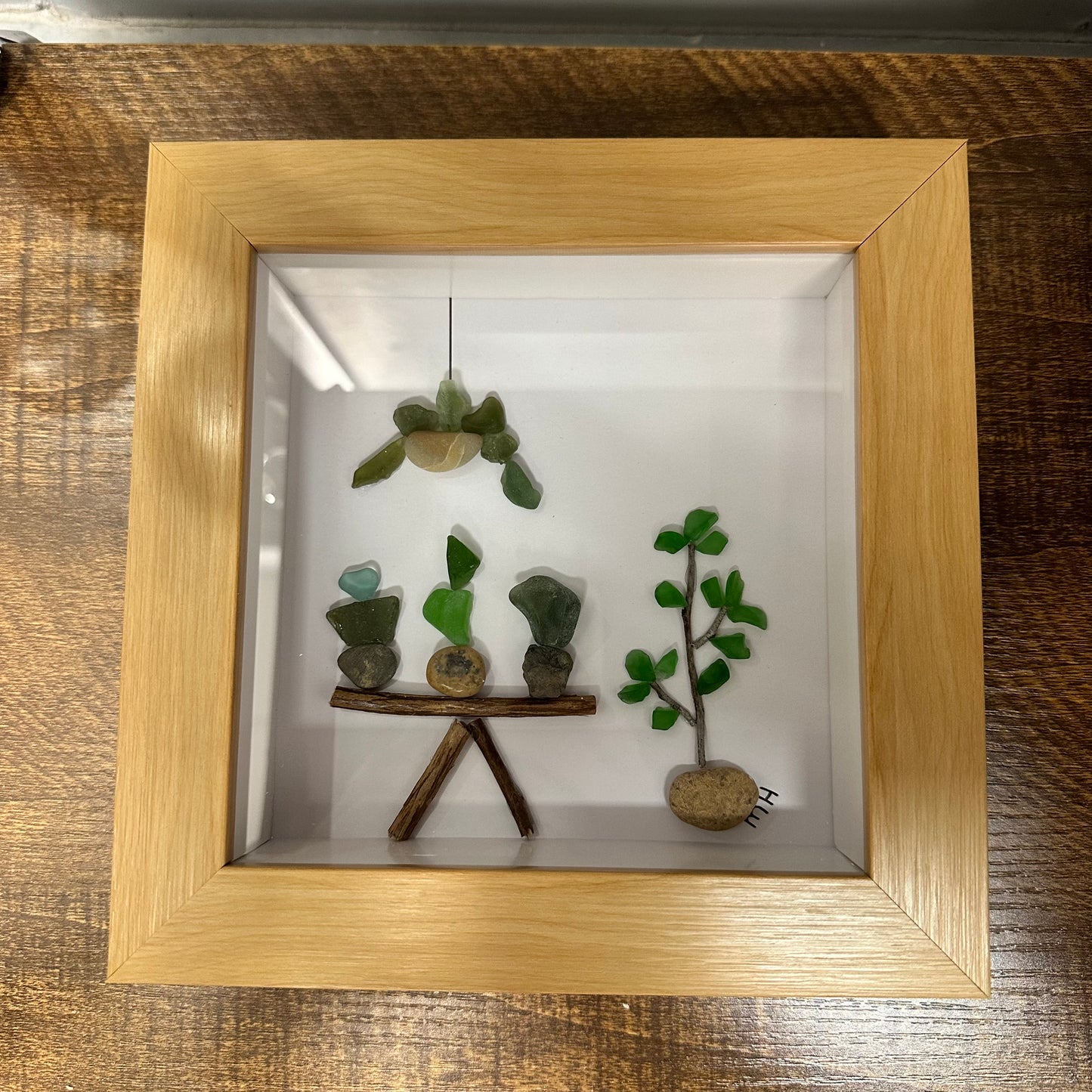 Plant Themed Sea Glass Artwork #14 - Crazy Plant Lady Gifts
