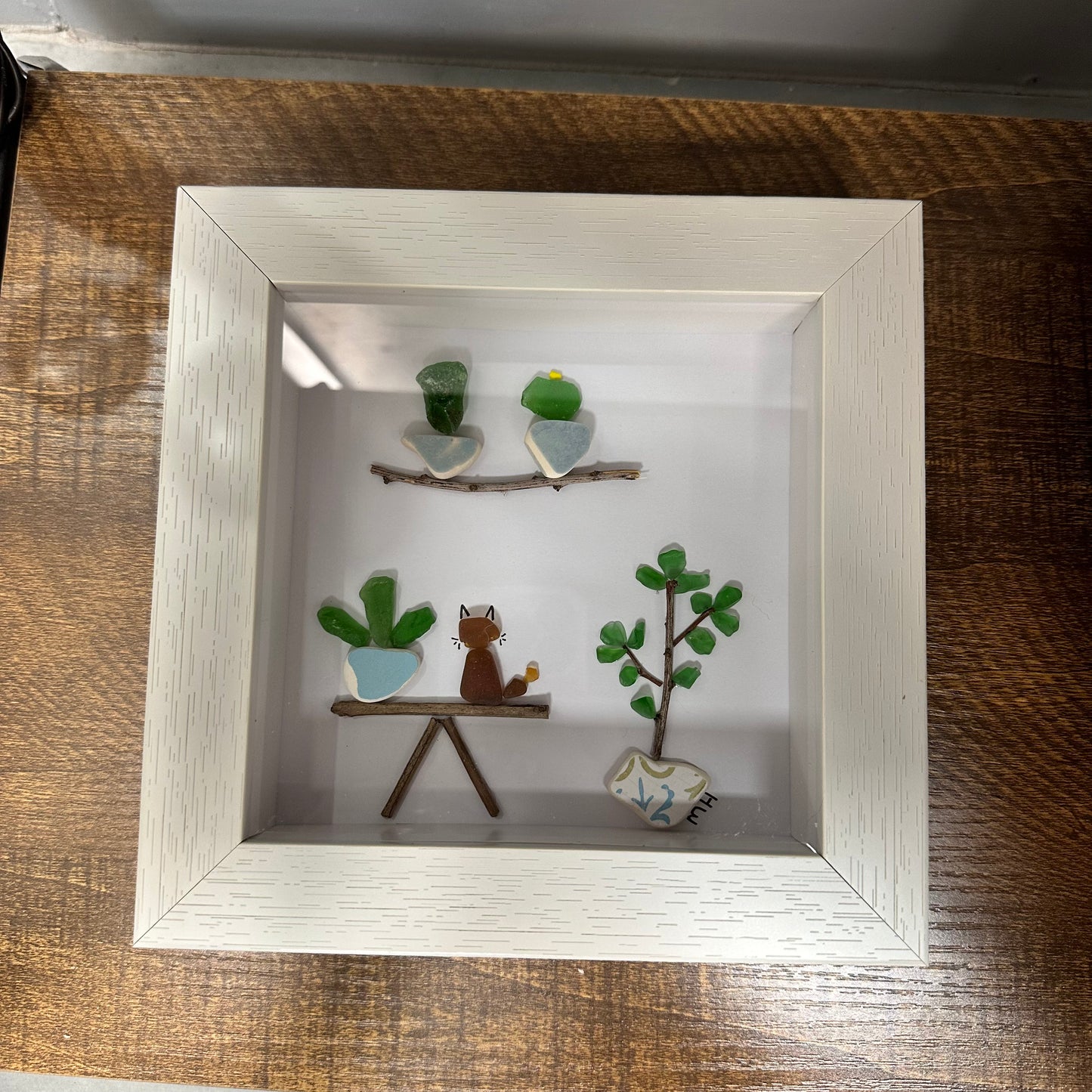 Plant Themed Sea Glass Artwork #15 - Crazy Plant Lady Gifts