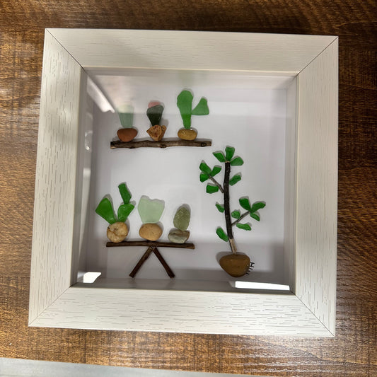 Plant Themed Sea Glass Artwork #20 - Crazy Plant Lady Gifts