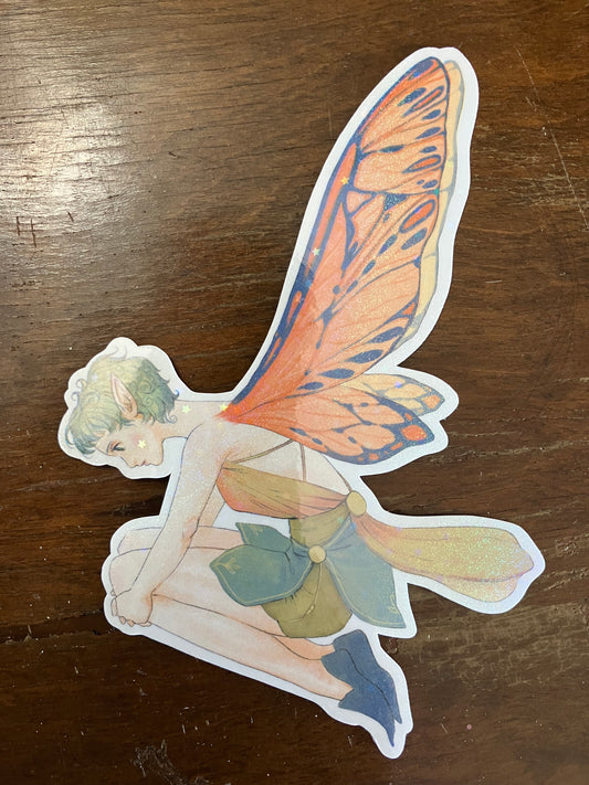 Green Butterfly Fairy Sticker (Large)