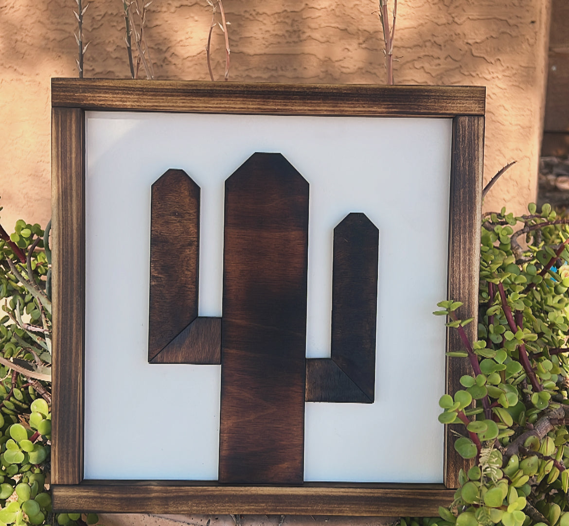 Saguaro wood sign