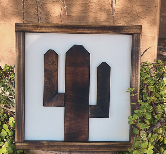 Saguaro wood sign