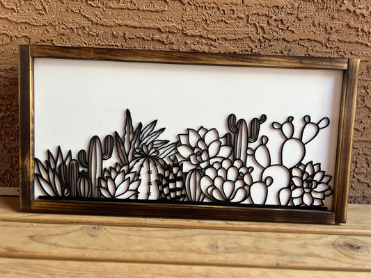 Succulent wood sign