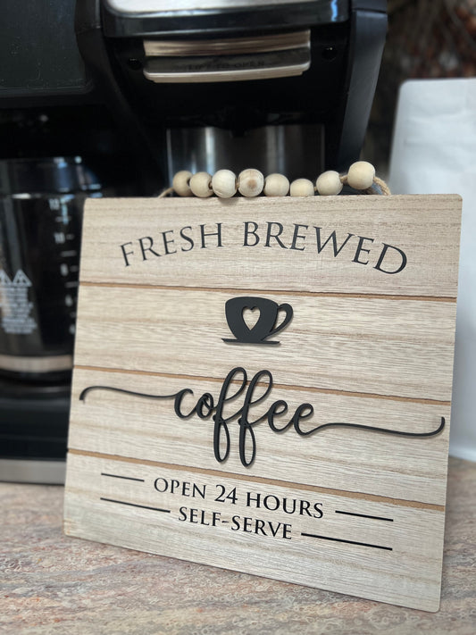 Fresh Brewed Coffee sign