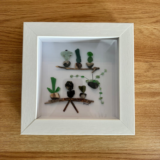 Plant Themed Sea Glass Artwork #5 - Crazy Plant Lady Gifts