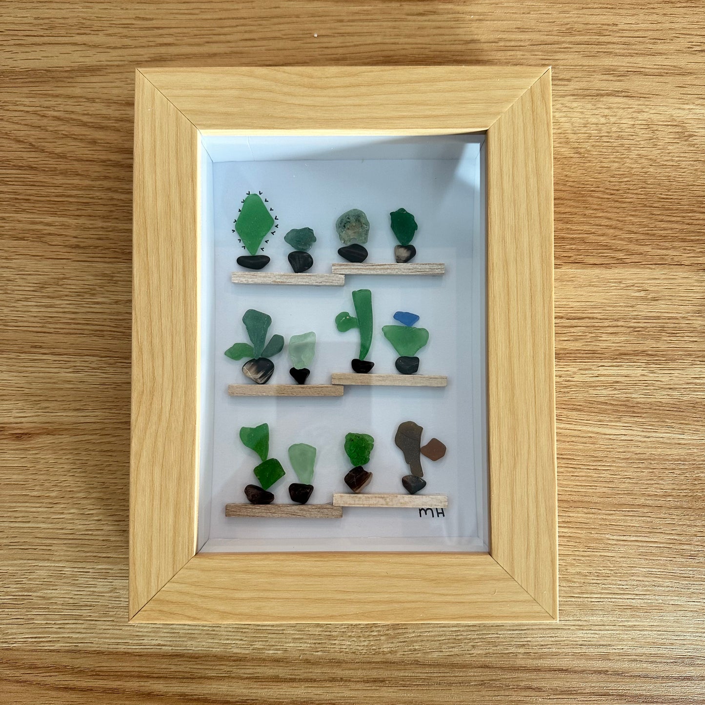 Plant Themed Sea Glass Artwork #3 - Crazy Plant Lady Gifts