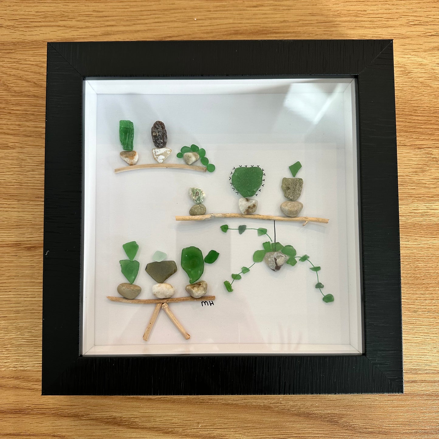 Plant Themed Sea Glass Artwork #2 - Crazy Plant Lady Gifts