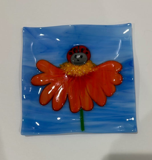 Plate - Lady Bug on Flower