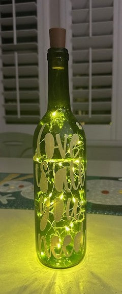 Wine Bottle with Lights - Love Is All You Need