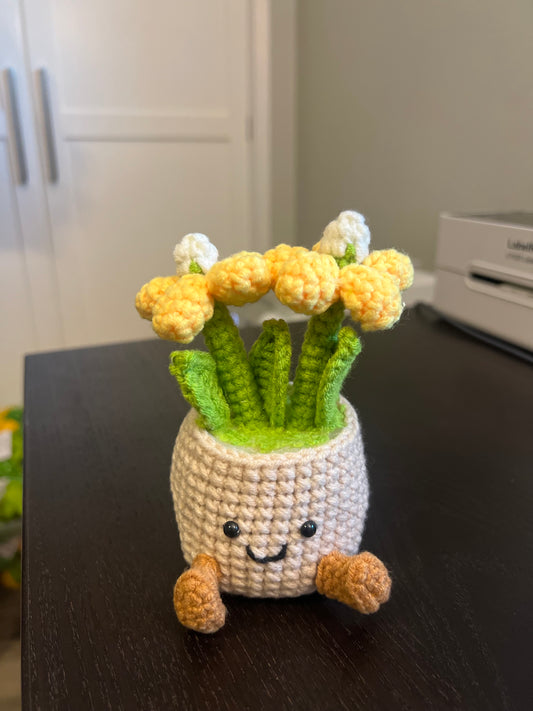 Yellow flower pot