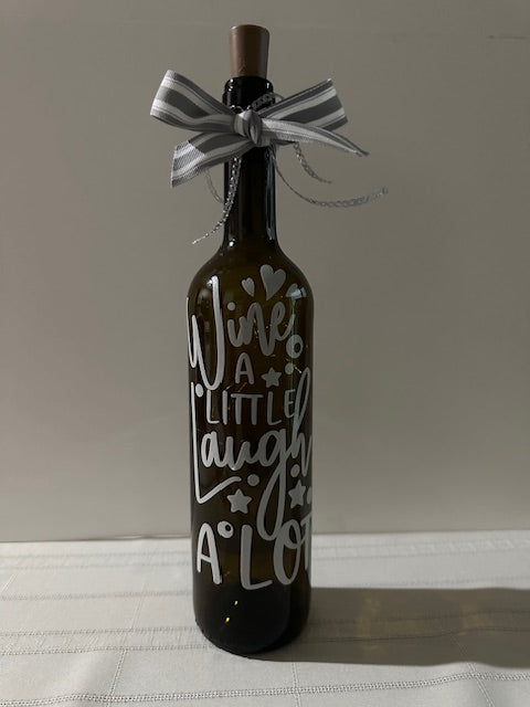Wine Bottle with Lights- Wine A Little