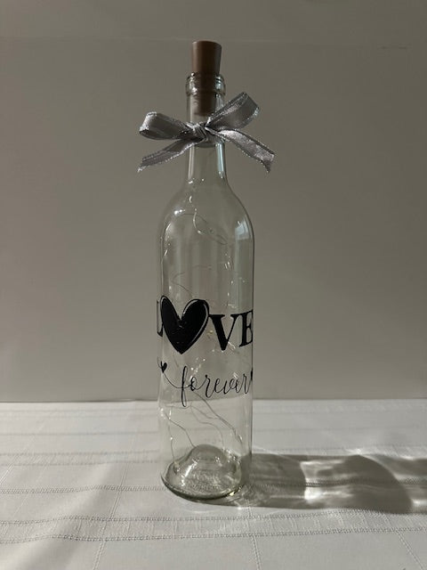 Wine Bottle with Lights - Love Forever