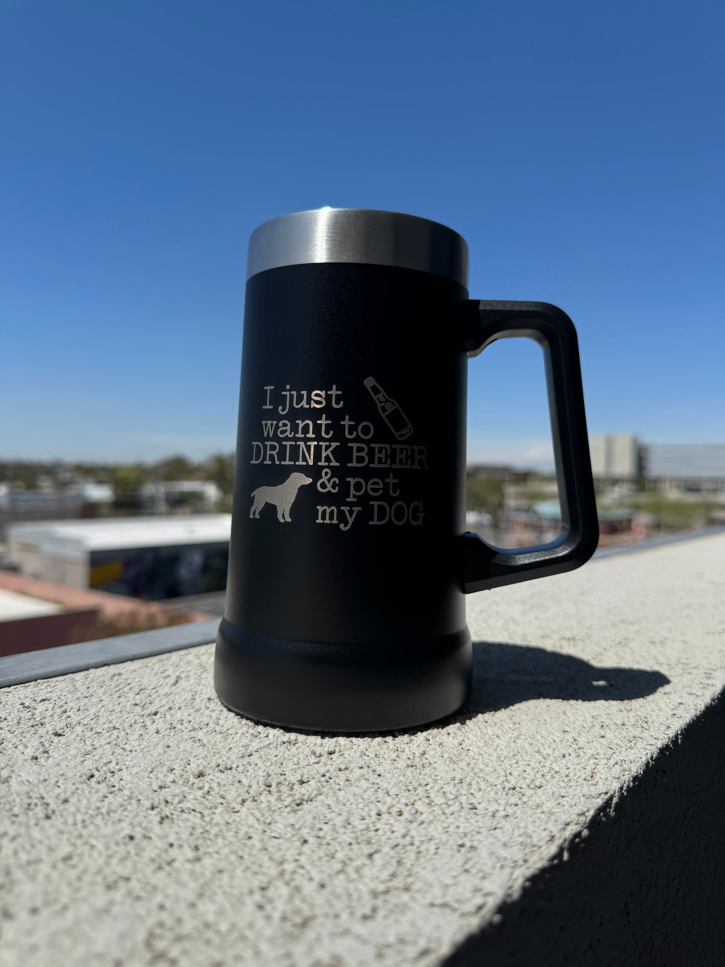 Drink beer with my dog beerstein - Tfreedom