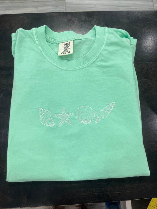 Mint green seashell tshirt - BKOClothing.co