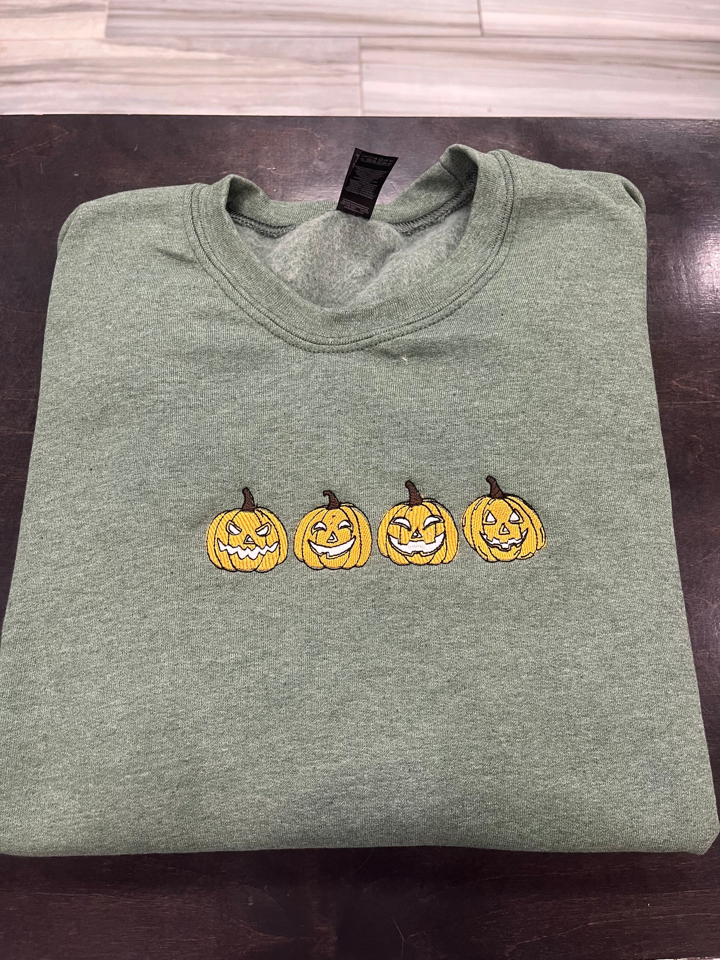 4 pumpkin green crewneck - BKOClothing.co
