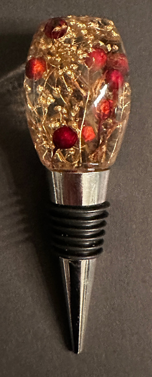 Red Berry Bottle Stopper - Janine’s Resin Creations