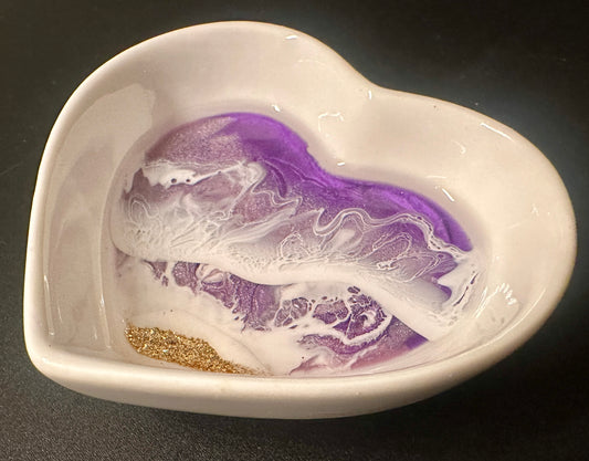 Sm Heart Dish Purple - Janine’s Resin Creations