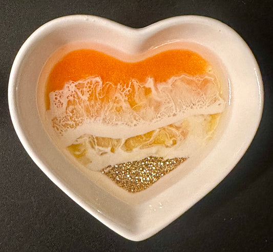 Sm Heart Dish Yellow - Janine’s Resin Creations