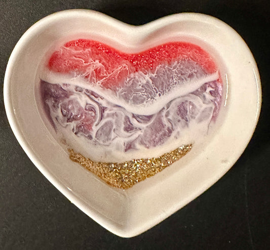 Sm Heart Dish PinkPurple - Janine’s Resin Creations