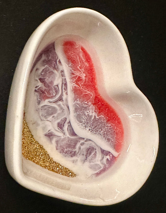Sm Heart Dish PinkPurple - Janine’s Resin Creations