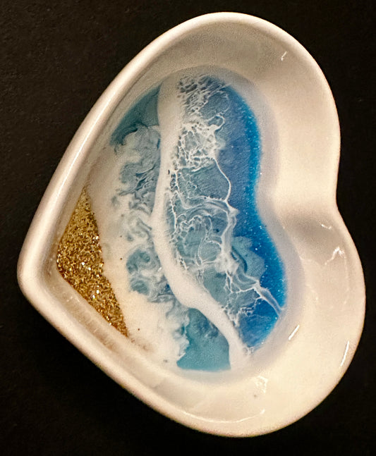 Sm Heart Dish Blue - Janine’s Resin Creations