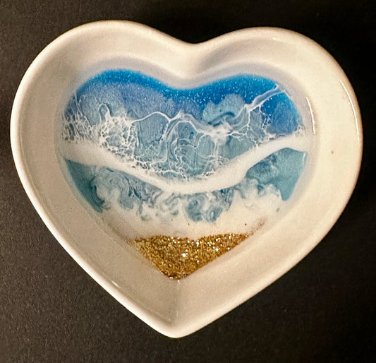 Sm Heart Dish Blue - Janine’s Resin Creations