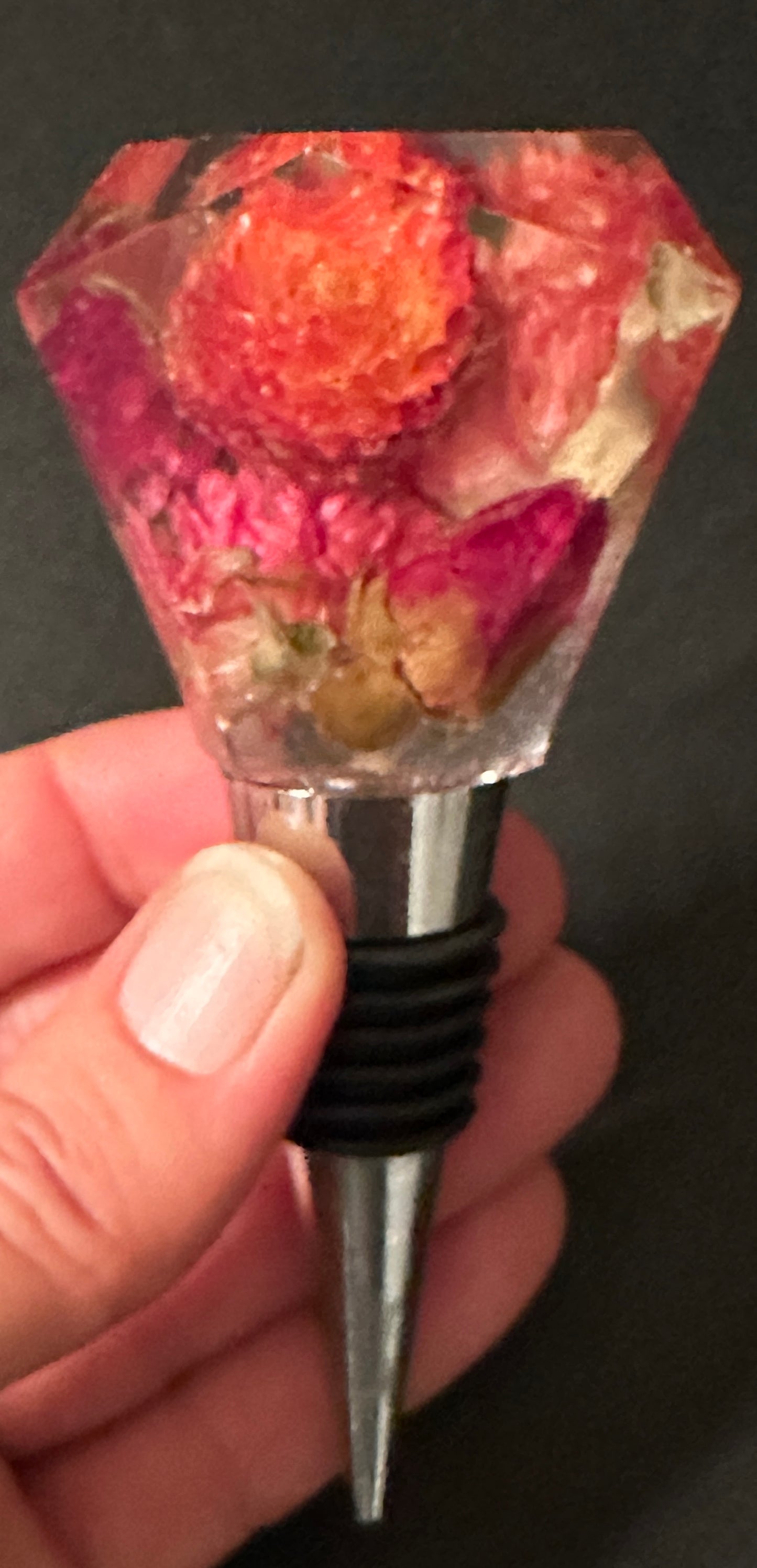 Pink Flowers Bottle Stopper