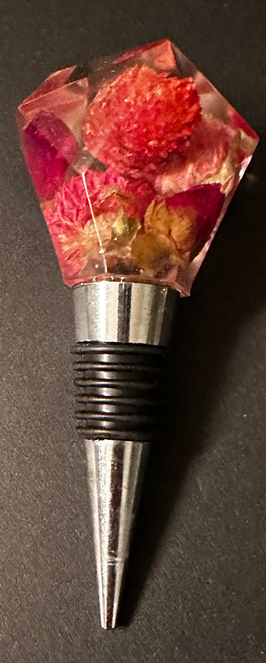 Pink Flowers Bottle Stopper
