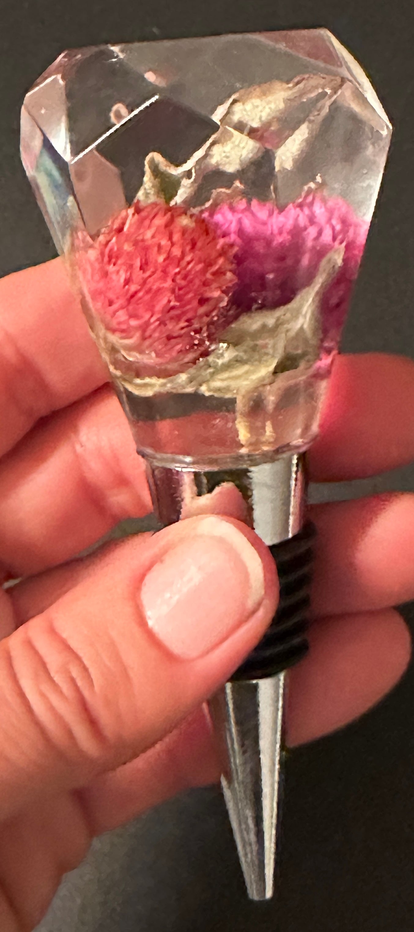 Pink Flowers Bottle Stopper