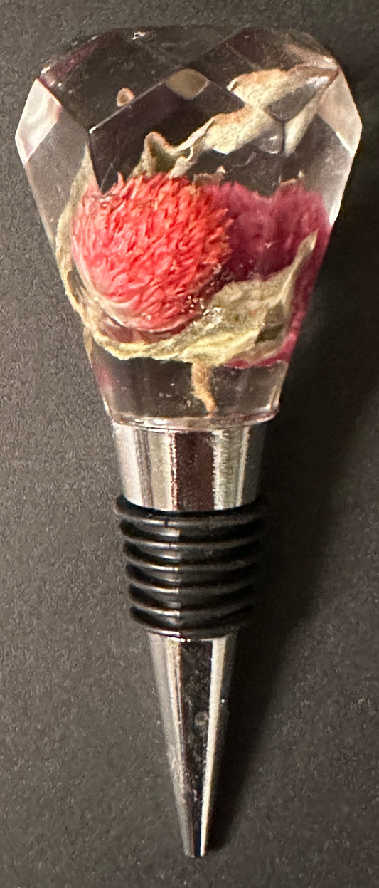 Pink Flowers Bottle Stopper