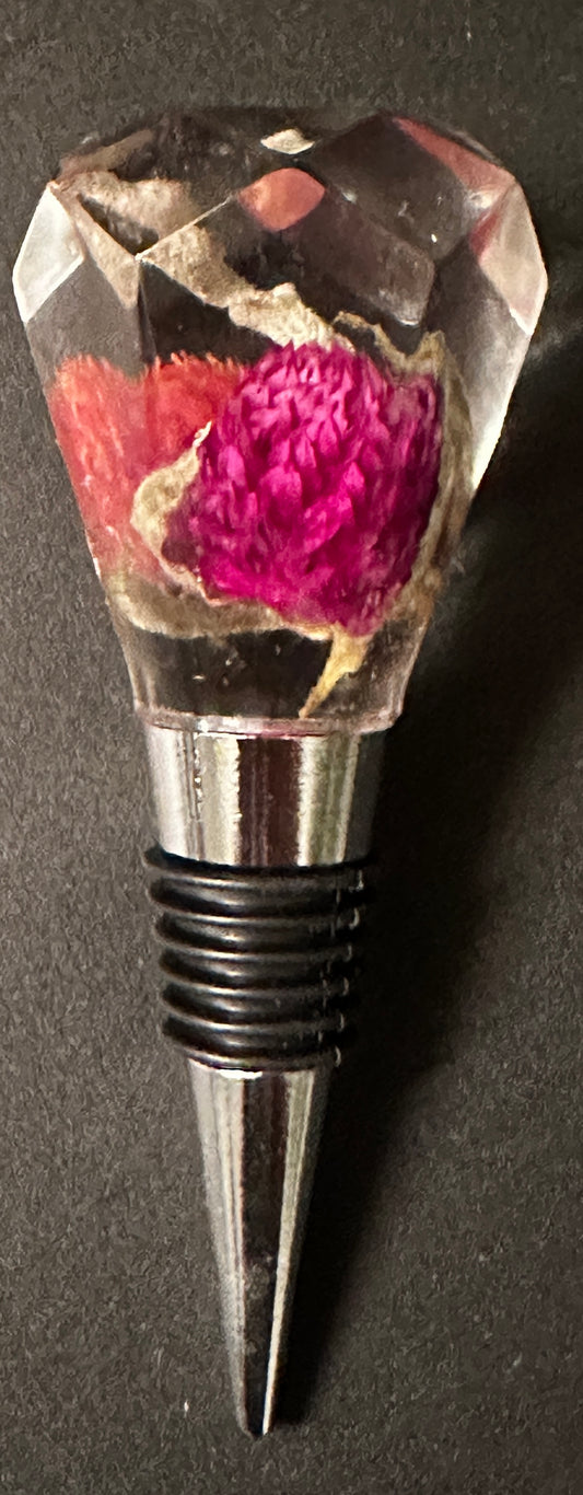 Pink Flowers Bottle Stopper