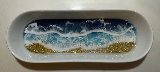 Ocean Waves Long Jewelry Dish