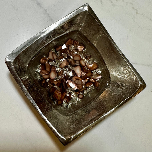 Purple Shells Silver Jewelry Dish