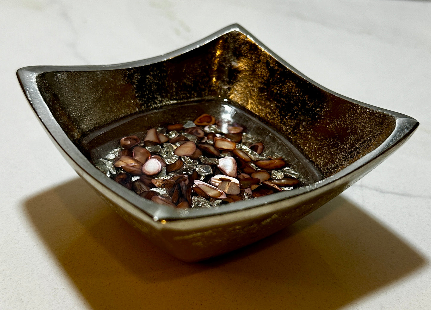 Purple Shells Silver Jewelry Dish