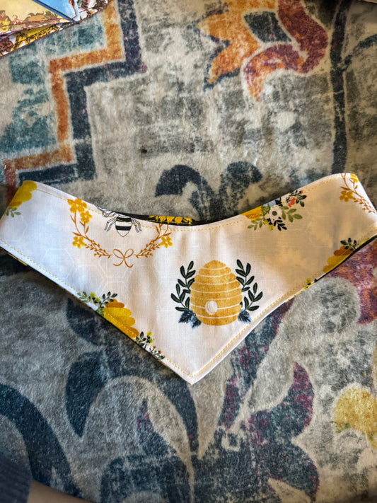 Bees and sunflowers dog bandana