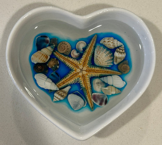 Seashells Heart Dish