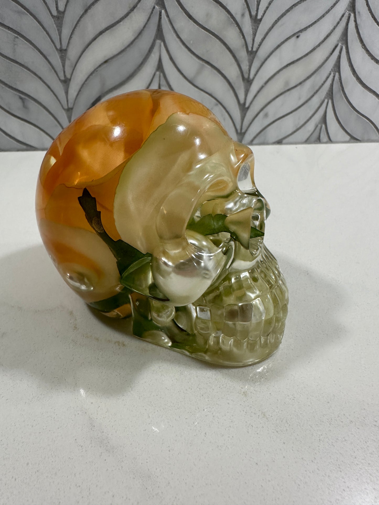 Peach Rose Skull SM- STV