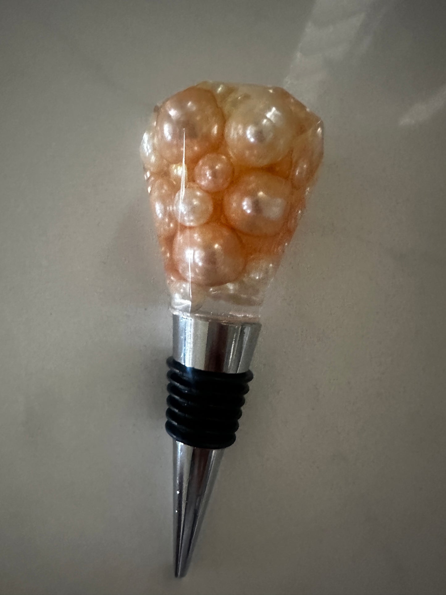 Pink pearls Bottle Stopper-CH