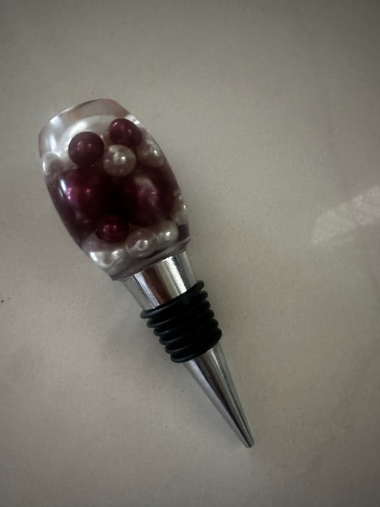 Maroon Pearls Bottle Stopper