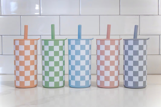 Tall Checkered Cups
